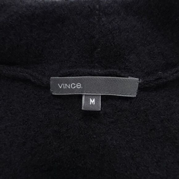 VINCE Wool Shawl Collar Waterfall Cardigan Sweater Quiet Luxury Medium Black - Picture 2 of 7